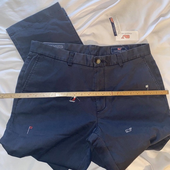 Vineyard Vines Pants Mens 35X32 Blue Slim Fit Breaker Ski Embroidered Chino NWT - Picture 12 of 16
